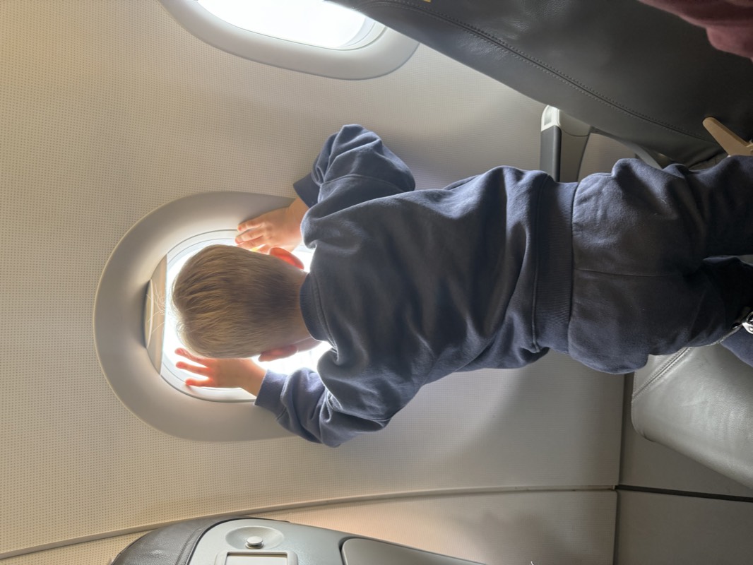 Mason looking out the window