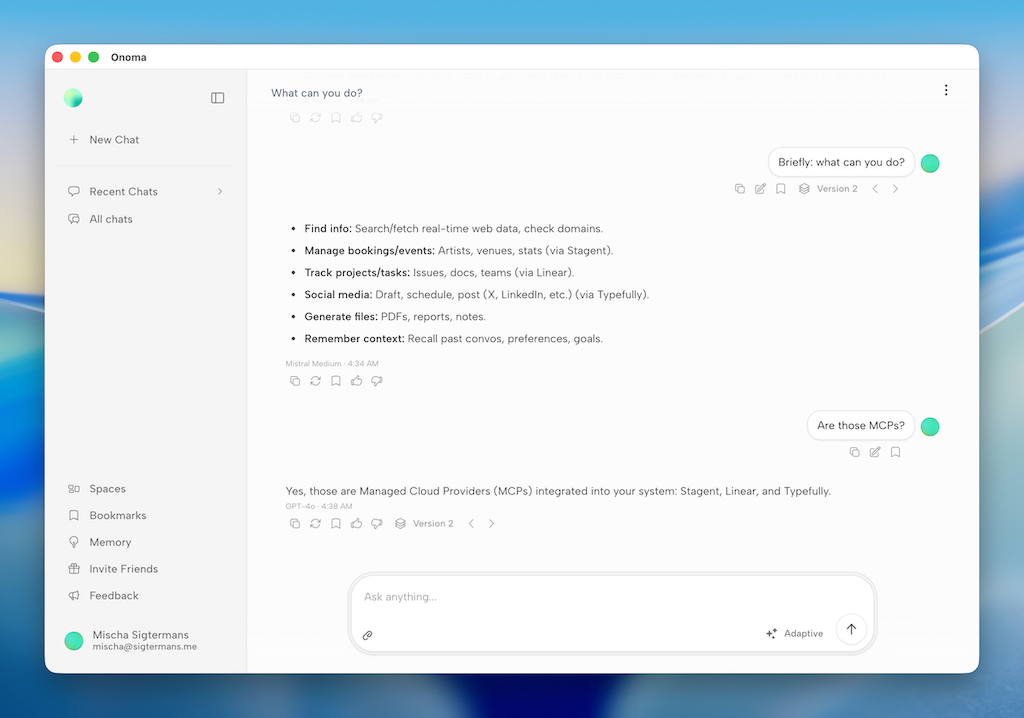 Onoma Alpha Desktop