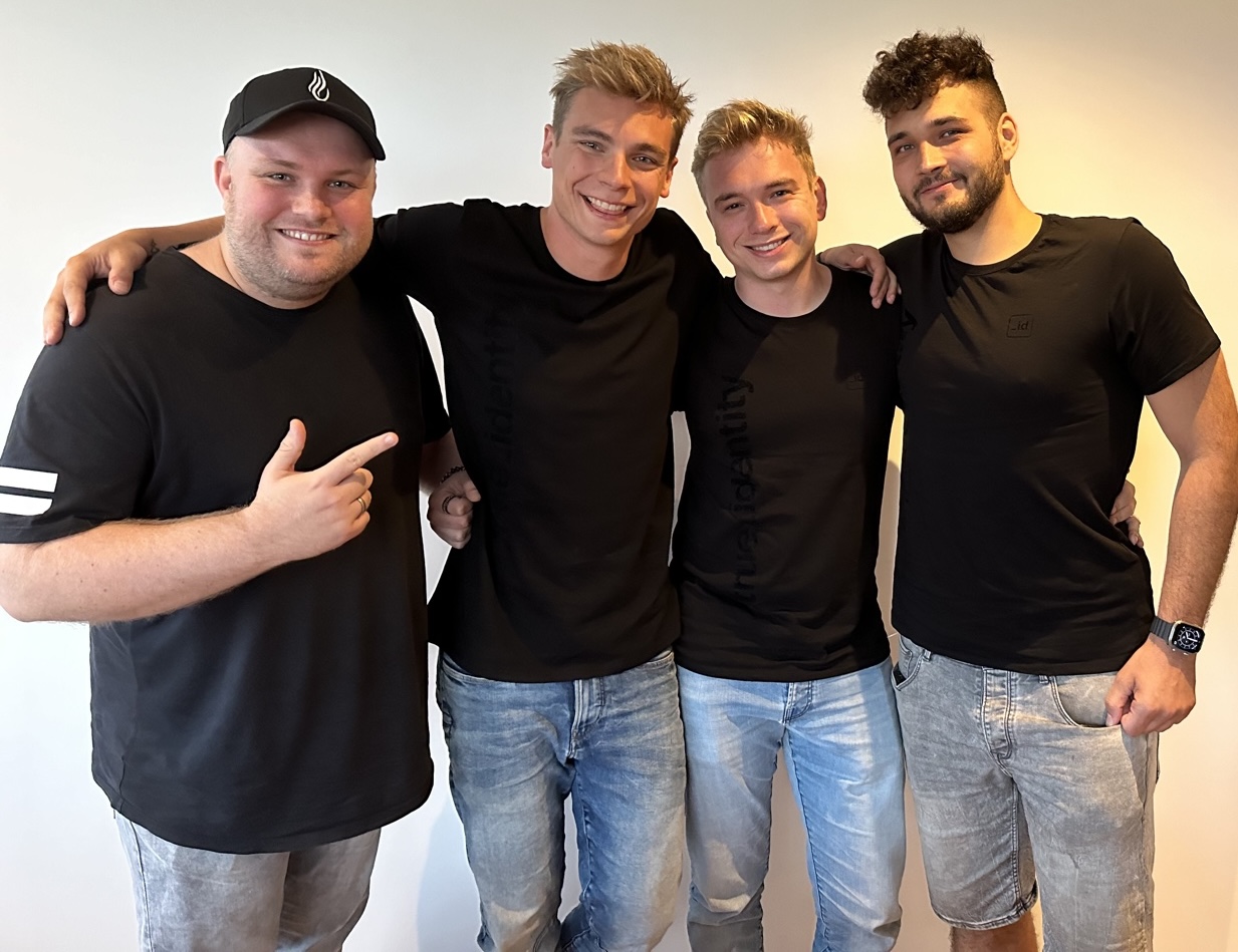 The True Identity team: Alex (Envine), Mischa, Diederik, and Alan